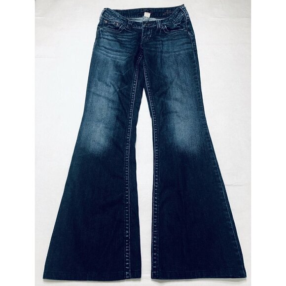 Silver Jeans Womens Size 27 Western Glove Works Aiko Distressed Bootcut Stretch - Picture 1 of 9